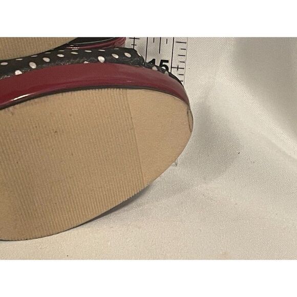 Madden Girl Kiarra Womens Shoes Size 7.5 Black Red Polka Bow Peeptoe Stiletto - Picture 11 of 14